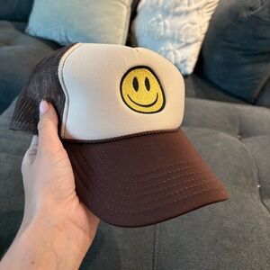 OTTO Brown and Cream Smiley Trucker Hat